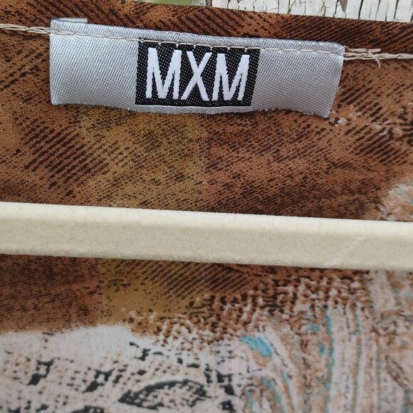 MXM Brown and Blue Patterned Blouse - Picture 7 of 9